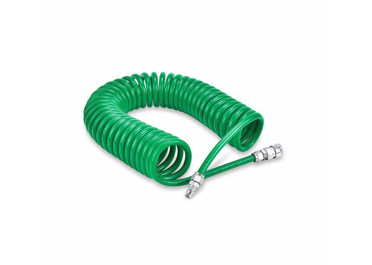 شلنگ فنری باد فشار قوی KHLC0810J تاپ تول قابلیت اتصال و استفاده با انواع کمپرسور هوا داراي مقاومت بالا در برابر فشار هوا و كشش ویژه سیستم های پنوماتیک، کمپرسورها و ابزار بادی پرفشار و... مجهز به کوپلینگ و مغزی تیپ ژاپنی (JP) از جنس استیل بافت داخلی از پلی استر تقویت شده با خاصیت کشسانی بالا ساختار مستحکم و مقاوم در برابر سایش، گره خوردگی و کشش ساخته شده از PU (پلی یورتان) قطر شلنگ: 12×8 میلیمتر طول 10متر كيفيت ساخت بالا ساخت تایوان